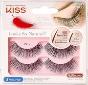 [KISS] Look So Natural Collection 2 Pairs Flirty Lashes Lightweight Lashes Contains Lashes Glue Duo Pack