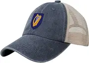 [Generic] National Emblem of Ireland Cowboy Mesh Baseball Cap for Irish Man Woman Outdoor Adjustable Denim Hat