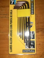 Long Ball CRV-MO Hardened Allen Hex Key Wrench 7pc set: 1.5 2 2.5 3 4 5 6mm