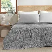 Snuggle Sac Cooling Comforter Twin Size, Heather Dark Grey, Q-Max 0.4 Cooling Comforters for Hot Sleepers, All Season Bedding Cooling Blanket, 68x90 inches, Dark Grey