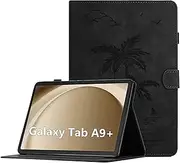 Case for Samsung Galaxy Tab A9 Plus 11 Inch 2023 (SM-X210/X216/X218), Premium PU Leather Multi-Angle Folio Protective Case with Card Slot and Auto Sleep/Wake Function for Galaxy Tab A9+, Black