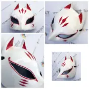 Promo Custom Mask Wooden Mask Cosplay Kitsune Fox Half Fox 02 RARE!!