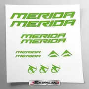 Sticker Set Compatible with Frame MTB Mountain Bike and Helmet | Decals Sticker for Bicycle Lettering Logos | Stickersland® - Merid (Green Glossy)