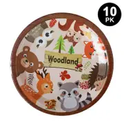 Woodland Forest Animals Theme 9 inch 23cm Plates 10PK - Kids Birthday Party Tableware