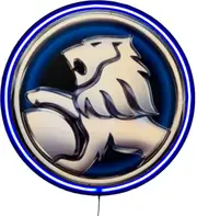 LARGE Holden Blue Lion Bar Garage Wall Light Sign Blue Neon