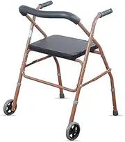 Walkers for The Elderly Walker for Seniors Rollator Foldable Rollator Walker Aid with Padded Seat and 2 Wheel for Elderly Adult Seniors Handrails Crutches,Adjustable Height Little Surprise