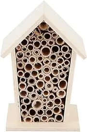 Wooden Insect Bee House Natural Wood Bug Hotel Garden Shelter Nesting Box for Outdoor Decoration