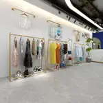 金色衣架服裝店專用展示架落地式鐵藝童裝貨架女裝掛衣桿陳列架子衣架 架子 置物架 收納架 儲物架