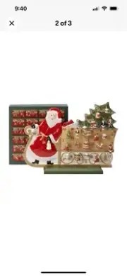 Villeroy & Boch CHRISTMAS TOYS MEMORY: ADVENT CALENDAR SANTA & SLEIGH #9593 New