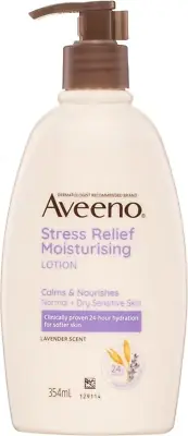 Aveeno Stress Relief Moisturising Non-Greasy Lavender Scented Body Lotion 24-Hou