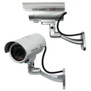 2 Pack IR Bullet Fake Dummy Surveillance Security Camera CCTV & Record Light