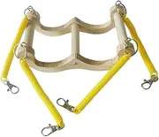 Parakeet Swing - Wooden Parrot Spring Swing Toys | Fun Cockatoo Hammock, Bird Foraging Activity Accessories for Budgerigar Lovebirds