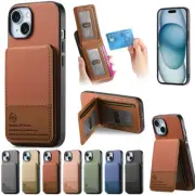 For iPhone 16e 16 15 14 13 12 11 Pro Max Plus Wallet Magnetic Card Case Cover