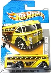 Hot Wheels 2011 '' SURFIN' SCHOOL BUS HW VIDEO GAME HEROES '11 - 10 of 22 - 232/244 Yellow Bus with 'Hot Wheels Surf Tours decal on side
