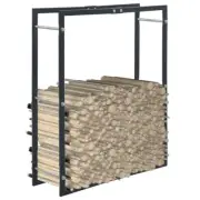 Firewood Rack Heavy Duty Steel Frame Fireplace Log Lumber Wood Holder Organizer
