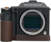 X2D 100C Camera Case, BolinUS Handmade Genuine Real Leather Half Camera Case Bag Cover for Hasselblad X2D 100C Camera Bottom Opening Version + Hand Strap (Coffee)
