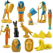 LEBERY Ancient Egypt Figurines Set - Realistic Egyptian Figures for Kids, Pyramid, Mummy, Sphinx Toys - Learning Party Favors for Boys Girls Birthday Gift - 12Pcs