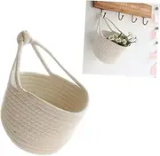 Rope Basket Cotton Storage Basket Hanging Organizer Round Container for Home Toys Books