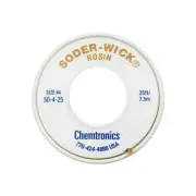 CHEMTRONICS 50-4-25 2.8Mm X 7.5M Soder Wick Blue Desoldering Braid #4 2.8MM X