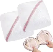 MARIMIYA 2 Pack Bra Bags for Washing Machine, Quick Dry Laundry in Washing Machine, Bra Protector with Hidden Zipper, Bra and Bralette for Washing Machine