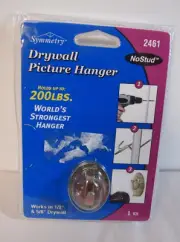 NIB SYMMETRY Drywall Picture Hanger Hook 200 Lb #2461