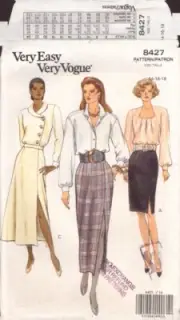 Vogue 8427 Sewing Pattern, Skirts, Size 14-16-18, Uncut, Factory Folded