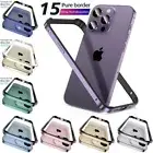 For iPhone 16 15 14 Pro Max 13 12 Metal Frame Four Corner Shockproof Hybrid Case
