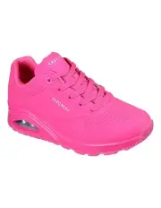 [Skechers] Uno Neon Nights Sneaker in Hot Pink