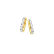 Alora 9ct Gold 1 Carat Tw Lab Grown Diamond Claw Set Huggie Earrings
