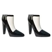 2x Urban High Heel Flower Vase Ceramic Black 15cm Decorative Home Shelf Decor