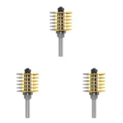 8/12/2.7mm Shank 2 Teeth Adjustable Finger Joint Router Bit Woodworking Tools