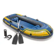 Intex 295cm Challenger 3 People Inflatable/Floating Sports Boat w/Oars/Paddles