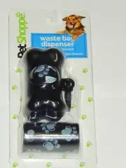 Pet Shoppe Dog Waste Bag Dispenser & 2 Rolls of Bags (15 bags each), Black