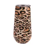 Oasis - Stainless Steel Double Wall Champagne Flute Leopard Print