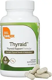 Zahler Thyraide, Thyroid Support Supplement with Iodine and L-Tyrosine, Helps Maintain Thyroid Health & Metabolism, Certified Kosher, 60 Capsules