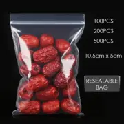 100-500pcs Small Bags Plastic Clear Baggie Grip Zip Lock Resalable Zipper