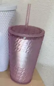 New Starbucks Matte Light Pink Chain Link Grande Tumbler Cup 16 oz FREE SHIPPING