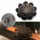 Black Incense Holder Round Plate for Joss Cone Insence Contemporary Style