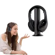 5-In-1 Home Headset Wireless TV Radio Headphones with Microphone
