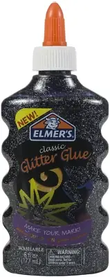 Elmer's Classic Glitter Glue, Washable, Black Glitter, 6 Fl. Oz.