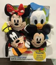 Disney Mickey Mouse, Minnie Mouse, Donald Goofy Melissa Doug Set 4 Puppets,