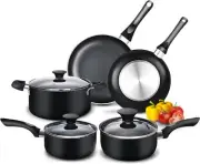 Cook N Home Nonstick Stay Cool Handle Cookware Set, 8-Piece Set