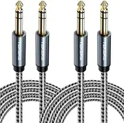 TEKERA Guitar Cable, 2-Pack Balance 6.35mm TRS 1/4 inch Cable, Stereo Quarter inch TRS Male Cable (1.65FT/0.5M)