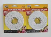 Super Glue Pre Cut Foam Mounting Double Sided Tape 7.5 feet ea roll 2 packages