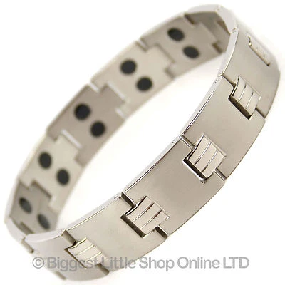 Mens TITANIUM Magnetic Bracelet Chrome Modern Style NdFeB Neodymium Therapy NEW