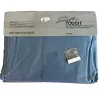 JCPenney Twin Fitted Sheet Smooth Touch Percale Ocean Blue 180 No-Iron USA NIP