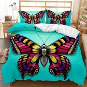 v3939 Bed Sheets Beautiful Butterfly Oil Painting Duvet Cover Set Home Textiles Bed Sheets IU3939