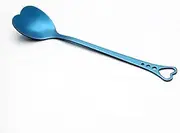 Tablespoons Food Grade Stainless Steel Spoon Korean Creative Gold Plated Dessert Cake Couple Coffee Spoons Serving Spoon (Color : LLG000003 Blue)