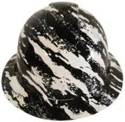 Hydro Dipped Hard Hat Ridgeline Full Brim Custom White Marble Splash