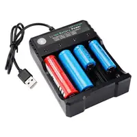在飛比找樂天市場購物網優惠-四格鋰電池USB充電器 18650鋰電池充電線 旅充手電筒充